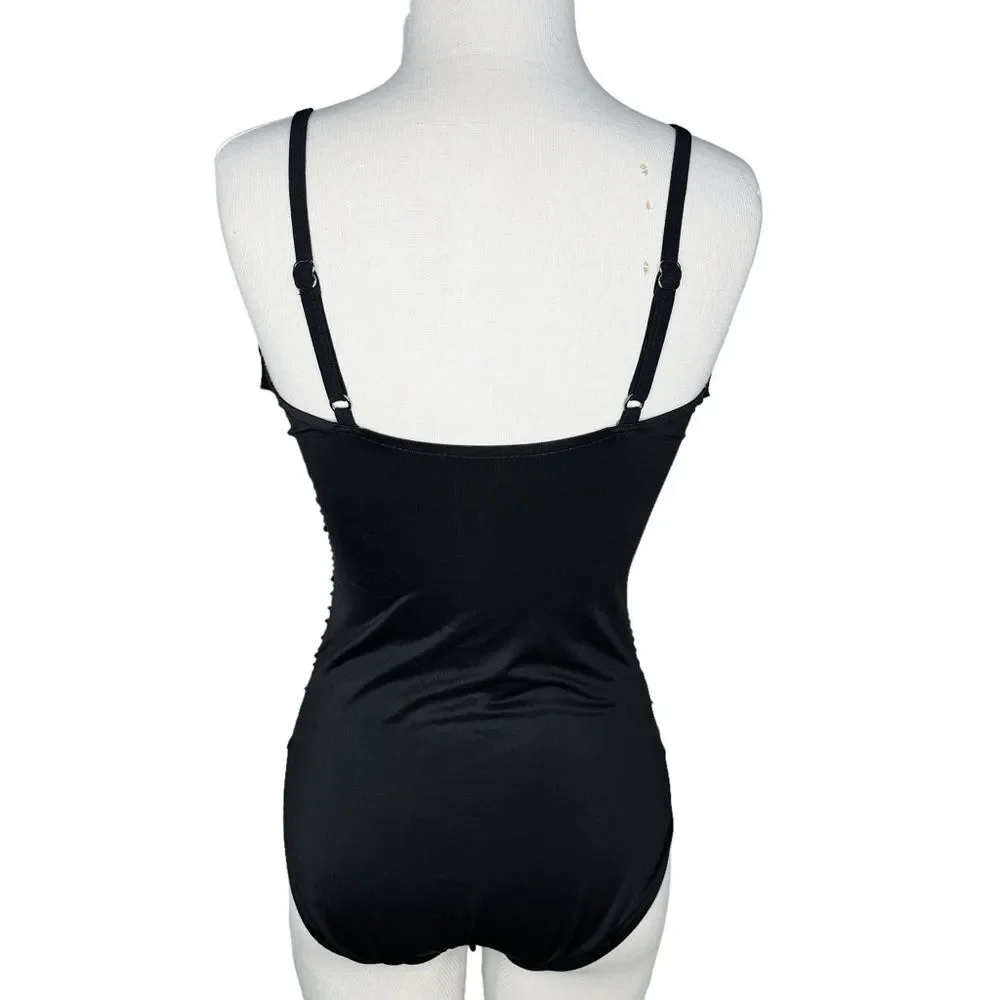 Magicsuit Isabel One Piece Swimsuit sz 10 * Black Slimming Tummy Control Beach